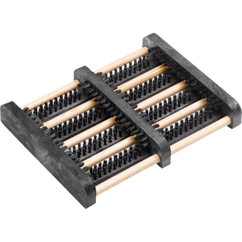 Čierna drevená kefa na čistenie topánok