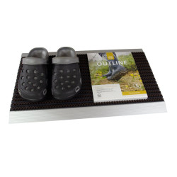 Hnedá hliníková vonkajšia rohož - 40 x 60 x 2,2 cm