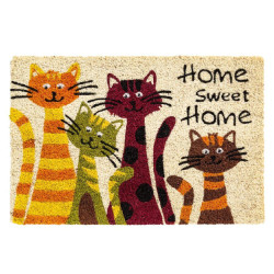 Kokosová vstupná a vnútorná čistiaca rohož Cats Home Sweet Home - 40 x 60 x 1,5 cm