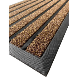 Textilná hnedá čistiaca rohož Stride - 45 x 75 x 1 cm