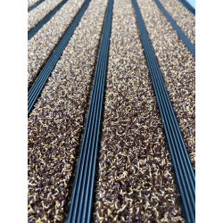 Textilná hnedá čistiaca rohož Stride - 45 x 75 x 1 cm