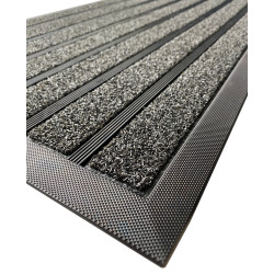 Textilná antracitová čistiaca rohož Stride - 45 x 75 x 1 cm