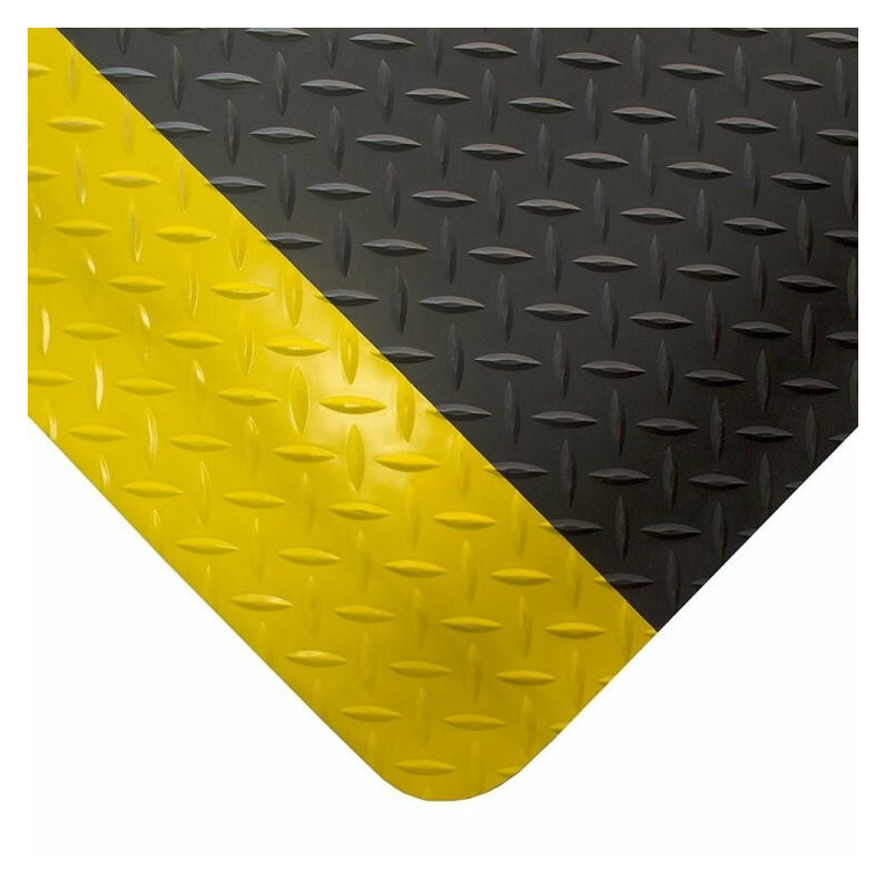 Čierno-žltá protiúnavová gumová rohož 2 m x 0,9 m x 1,5 cm