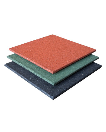 Bezpečnostné hladké dosky z recyklovanej gumy 50 x 50 x 2,5 cm, červená