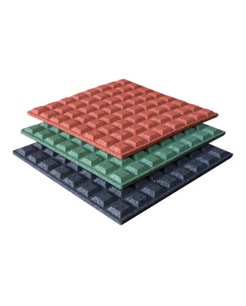 Bezpečnostné hladké dosky z recyklovanej gumy 50 x 50 x 2,5 cm, červená