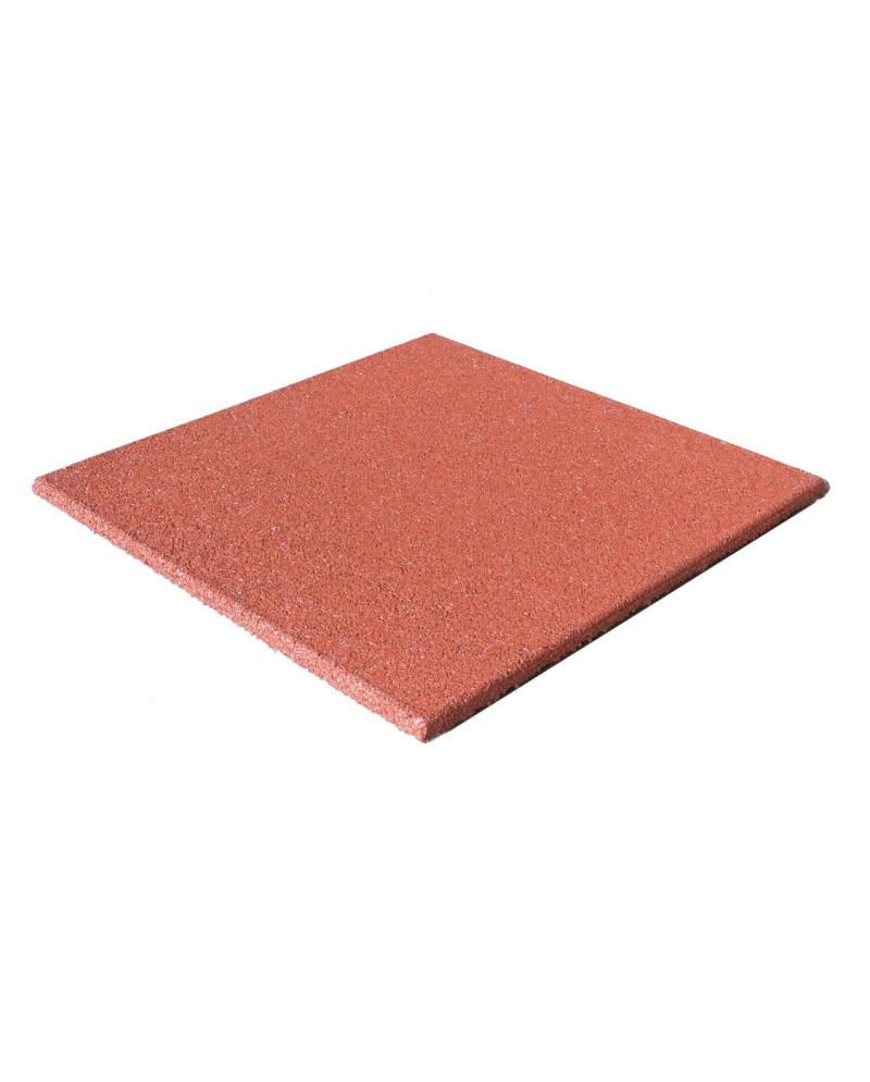 Bezpečnostné hladké dosky z recyklovanej gumy 50 x 50 x 2,5 cm, červená